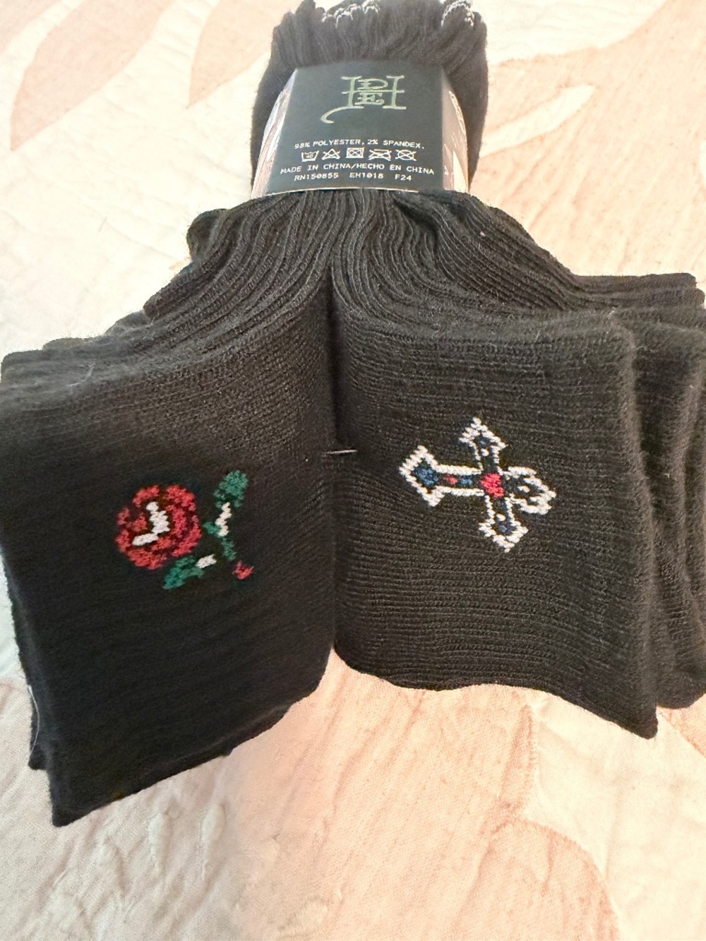 NWT Ed Hardy Women’s 10-Pair Black Quarter Socks (Size 4-10)